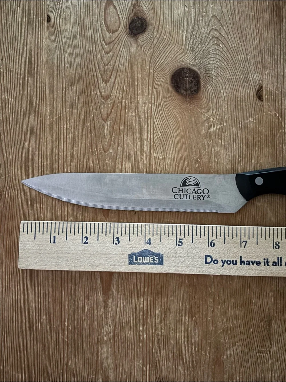 Chicago Cutlery 8” Chef Knife Black Handle Stainless Steel Vintage Kitchen Knife